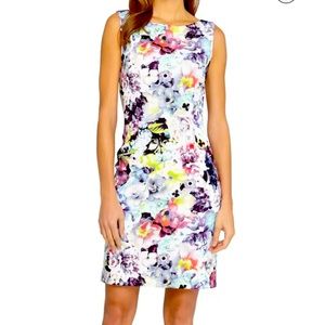 Floral Scuba Sheath Dress- TAHARI